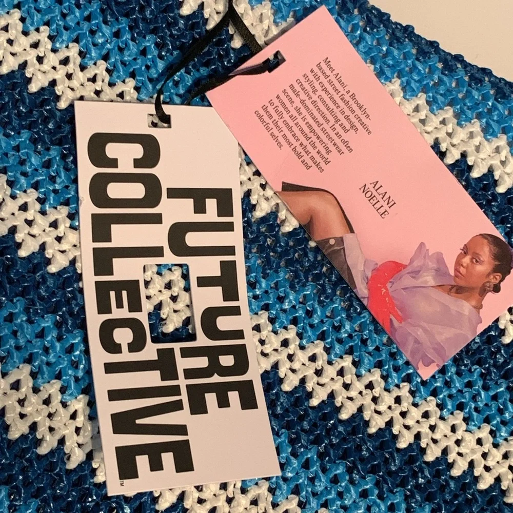 Future Collective LIMITED EDITION Blue & White Chevron Print Striped